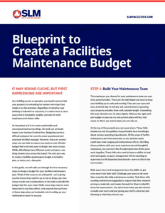 Page 1 Blueprint to Create Facilities Maintenance Budget Cover